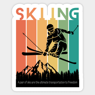 Wear your sport, Skiing Sticker